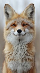 Fototapeta premium Smiling red fox portrait in nature, wildlife