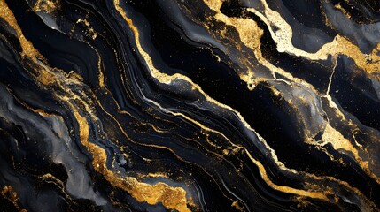 Dramatic and captivating metamorphic rock formation showcasing a stunning display of natural beauty with flowing golden veins and intricate patterns that exude a sense of luxury and prestige