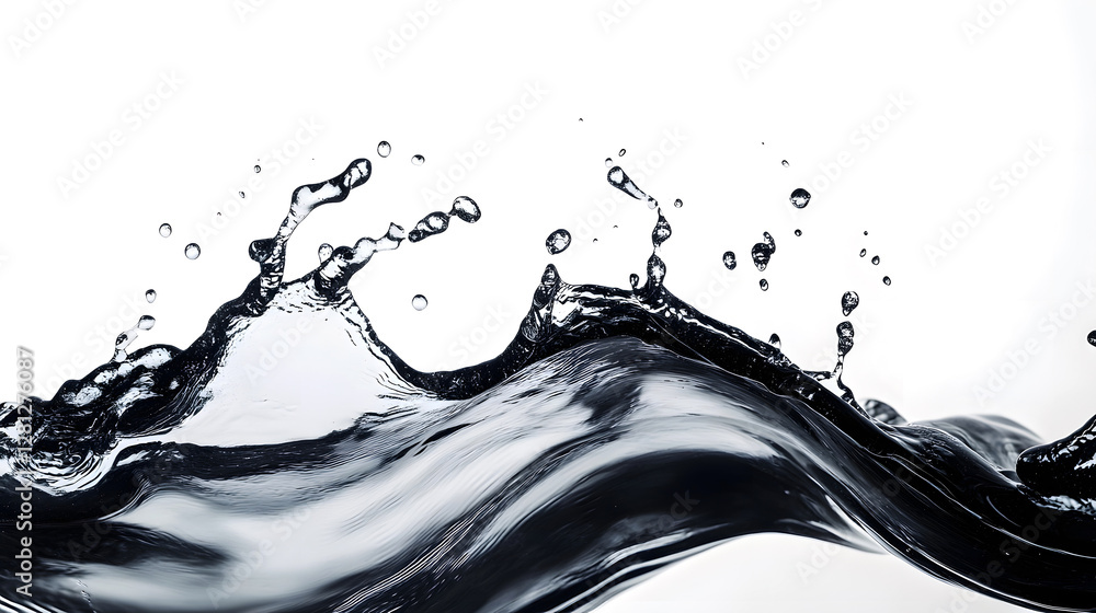 Poster dramatic and dynamic black and white abstract water splash motion photography showcasing the powerfu