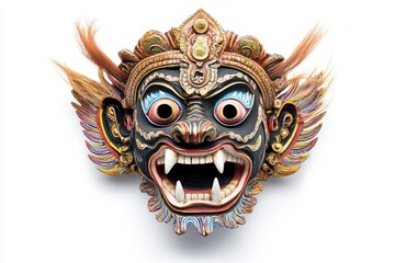 Naklejka premium Intricate Colorful Balinese Demon Mask