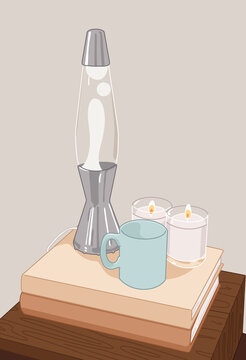 Cozy Home Decor with Candles and a Lava Lamp