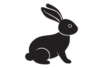 rabbit Silhouette, rabbit icon vector, rabbit bunny icon vector, rabbit illustrations on a white background