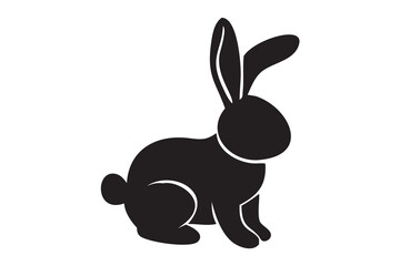 rabbit Silhouette, rabbit icon vector, rabbit bunny icon vector, rabbit illustrations on a white background