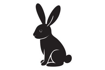 rabbit Silhouette, rabbit icon vector, rabbit bunny icon vector, rabbit illustrations on a white background