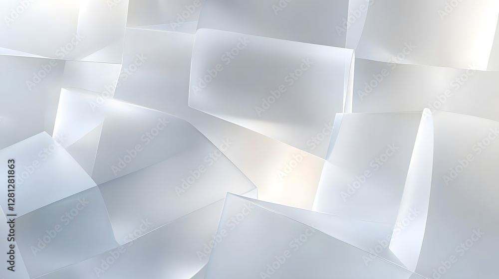 Poster Dramatic arrangement of angular geometric shapes and shadows creating a clean minimalist and visually striking abstract backdrop in a professional studio setting