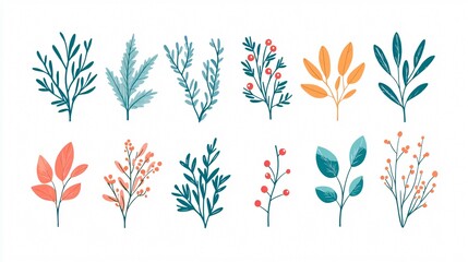 Festive Winter Holiday Season With Holly and Branded Branches