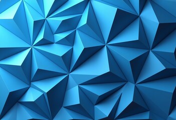 Obraz premium Abstract Blue Triangle Geometric: Flat Pattern with Illusion of Depth and Volume - Modern Background for Web, Art and Design Projects.