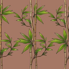 Seamless Bamboo Pattern Sticks on Mocha Mousse Background Big Design on Mocha Mousse Background