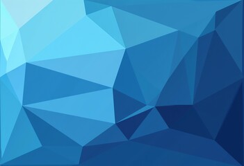 Fototapeta premium Blue Flat Triangular Geometric Pattern: Depth and Volume Effect, Modern Abstract Design - Ideal for Backgrounds and Creative Projects.