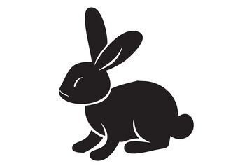 rabbit bunny Silhouette, rabbit bunny vector, rabbit icon, Isolated on White Background