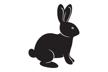 rabbit bunny Silhouette, rabbit bunny vector, rabbit icon, Isolated on White Background