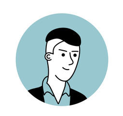 Minimalist male avatar icon. Vector illustration