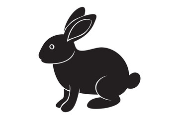 rabbit bunny Silhouette, rabbit bunny vector, rabbit icon, Isolated on White Background