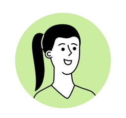 Smiling woman avatar icon. Vector illustration