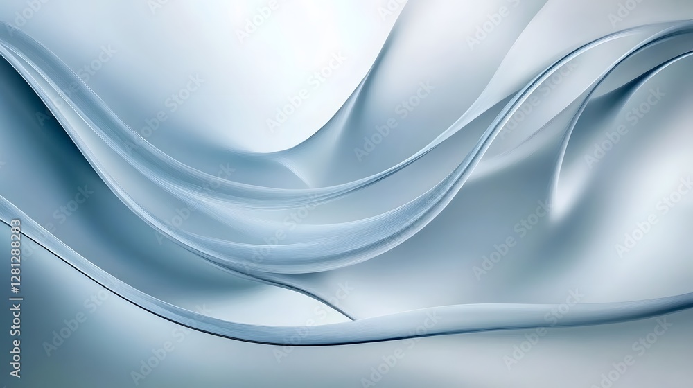 Poster Elegant and soothing abstract background featuring flowing blue organic curves and fluid graphic design elements with a minimalist modern and tranquil aesthetic