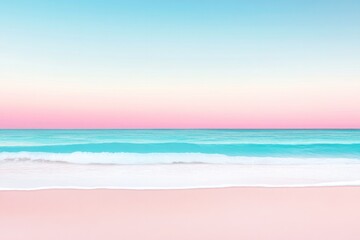 Fototapeta premium gentle pastel-colored waves softly caressing sandy seashore under tranquil softly lit sky perfect for serene and peaceful