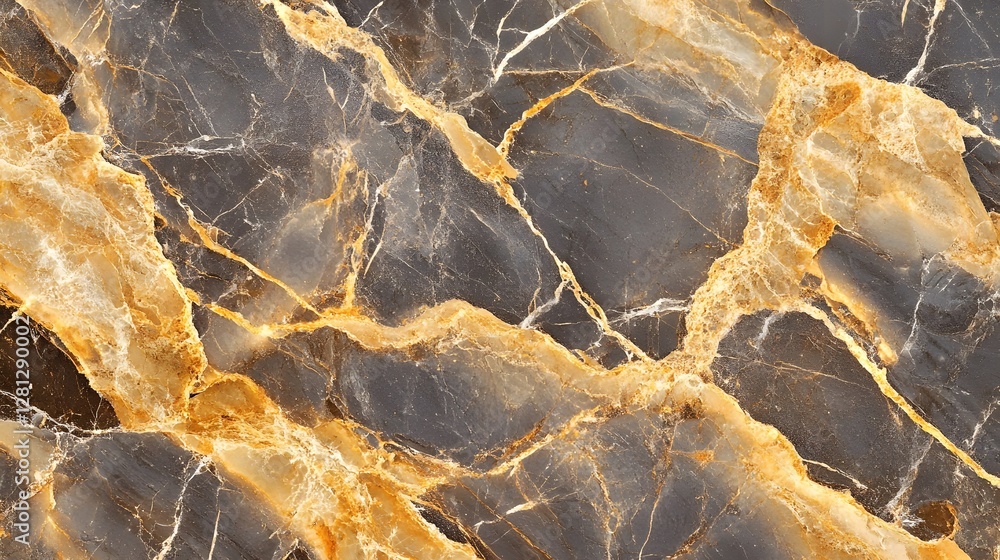 Aufkleber Elegant Cracked Marble Texture in Warm Tones Abstract Background  Luxurious Grungy Stone Pattern with Rough Weathered Surface and Light Shadows