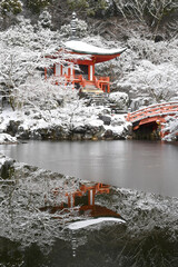 世界遺産京都醍醐寺弁天堂のリフレクション