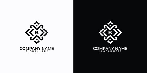 Luxury ornament logo with letter b