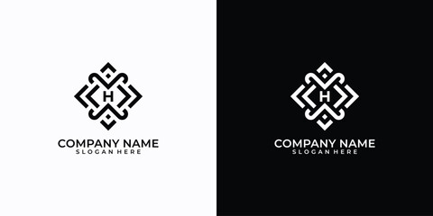 Luxury ornament logo with letter h
