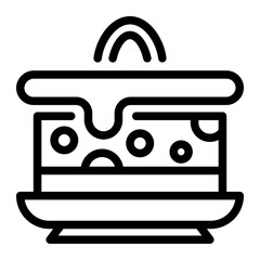 This Cheesecake icon is suitable for Restaurant Menu, Food, etc