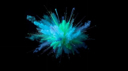 Naklejka premium abstract blue ink movement on deep black canvas for visual arts