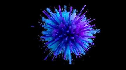 intense paint explosion in shades of blue for digital art applications