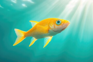 Naklejka premium diverse array of vibrant freshwater fish swims gracefully in clear water creating mesmerizing aquatic ballet