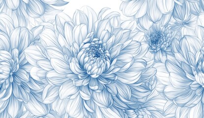 Light Blue Dahlia Floral Design Background