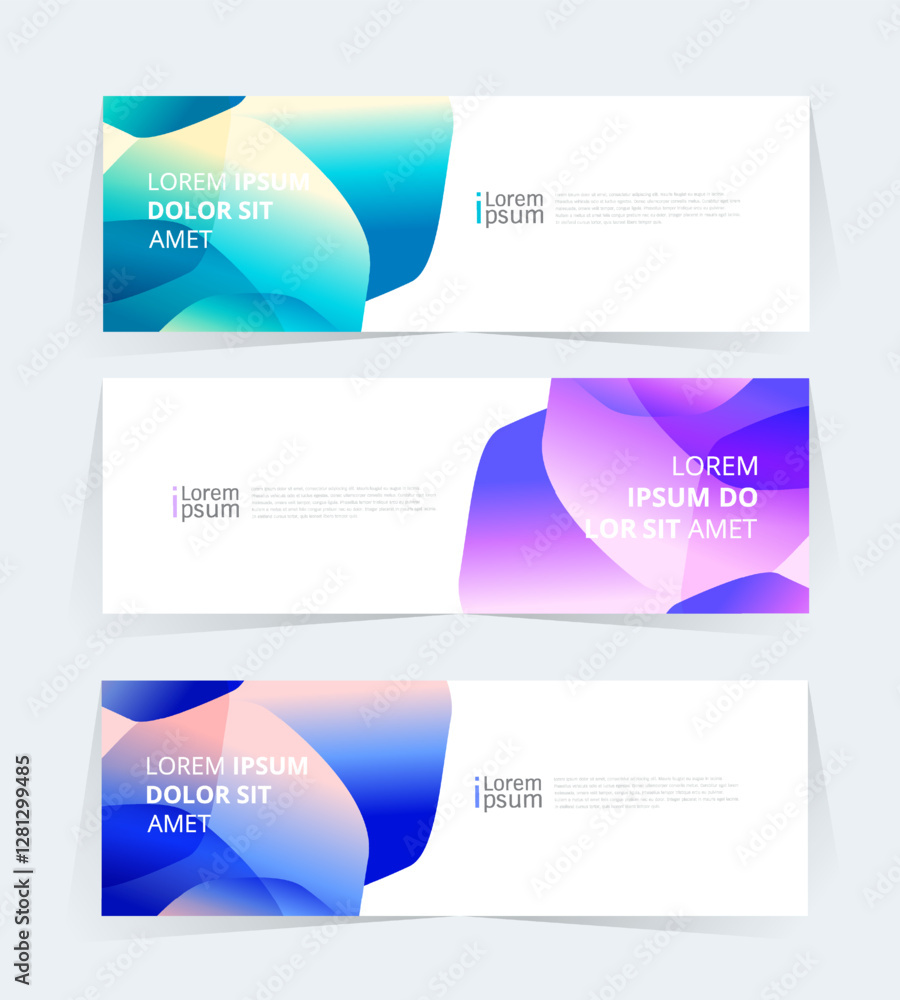 Wall mural geometric banner design with vector presentation template.