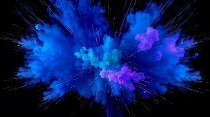 unique blue color burst with expressive paint splashes for visual storytelling