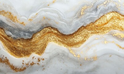 Abstract marble texture with gold accents, flowing patterns, studio shot