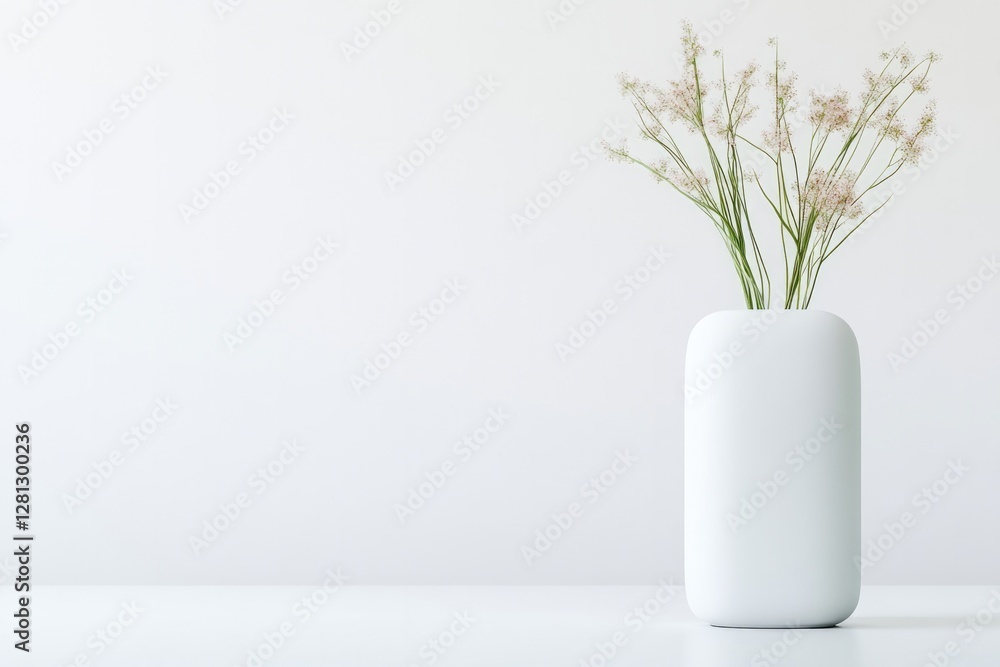 Aufkleber minimalist smart home gadget on plain white background with ample copy space for text highlighting i