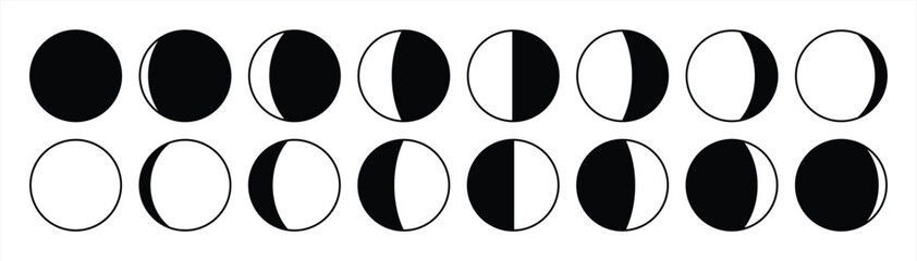 Phases of the Moon in a Detailed Illustrative Sequence