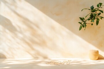 serene uncluttered room with puzzle piece motif integrated in subtle decor basked in gentle natural light