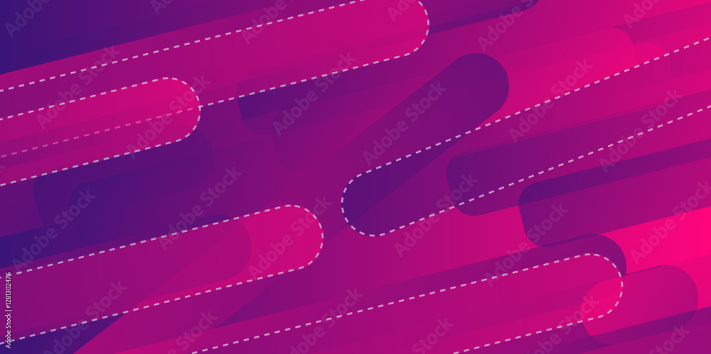 Poster abstract pink stripes background with waves. light curve line motion technology.