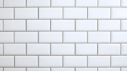 Clean White Subway Tile Wall Texture Background