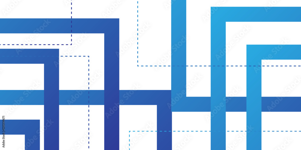 Poster abstract blue stripes background with waves. light curve line motion technology.