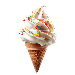Soft serve ice cream cone rainbow sprinkles sweet treat summer dessert