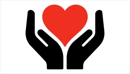 Obraz premium Love and Care Concept with Hands and Heart Vector