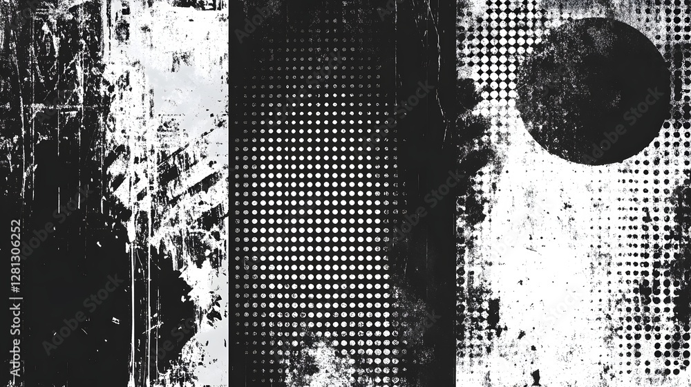 Poster Grunge Textured Abstract Background with Scratches and Distressed Rustic Metallic Overlay