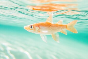 Naklejka premium tranquil freshwater fish swims gracefully through clear waters