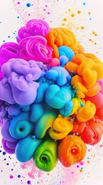 Colorful Ink Mixing in Liquid. rant swirls of colorful ink blend seamlessly in liquid, forming intricate abstract patterns. 