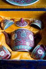Porcelain Chinese Tea pot and cups