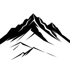 A vector illustration of a mountain silhouette set, featuring rugged grunge textures for a bold and artistic effect.