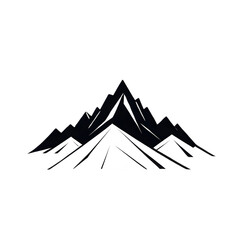 A vector illustration of a mountain silhouette set, featuring rugged grunge textures for a bold and artistic effect.