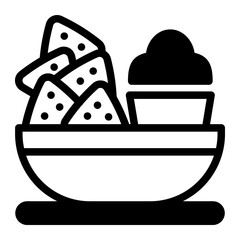 This Nachos icon is suitable for Restaurant Menu, Food, etc