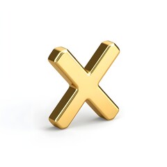 Obraz premium A golden metallic uppercase letter X against a white background