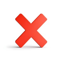 Obraz premium A bright red X sign sitting on a white surface