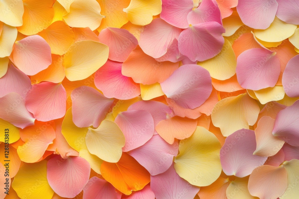 Poster close-up of vibrant floral pattern showcasing intricate details and texture illustrating diverse arr